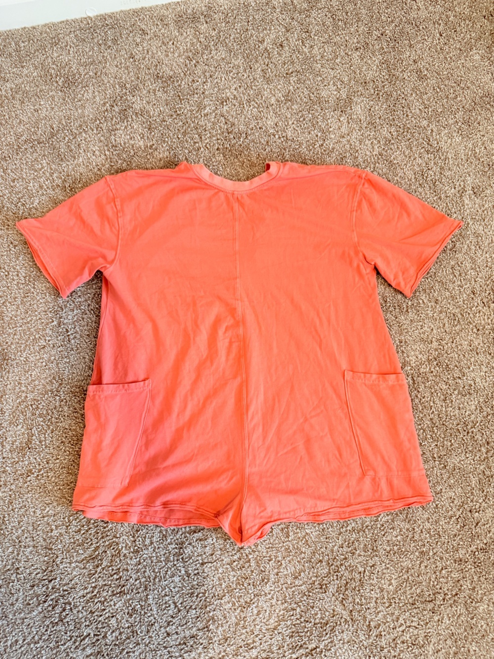 FP MOVEMENT HOT SHOT TEE ROMPER ONESIE OVERSIZED SIZE SMALL NEON ORANGE NWOT - Picture 9 of 12